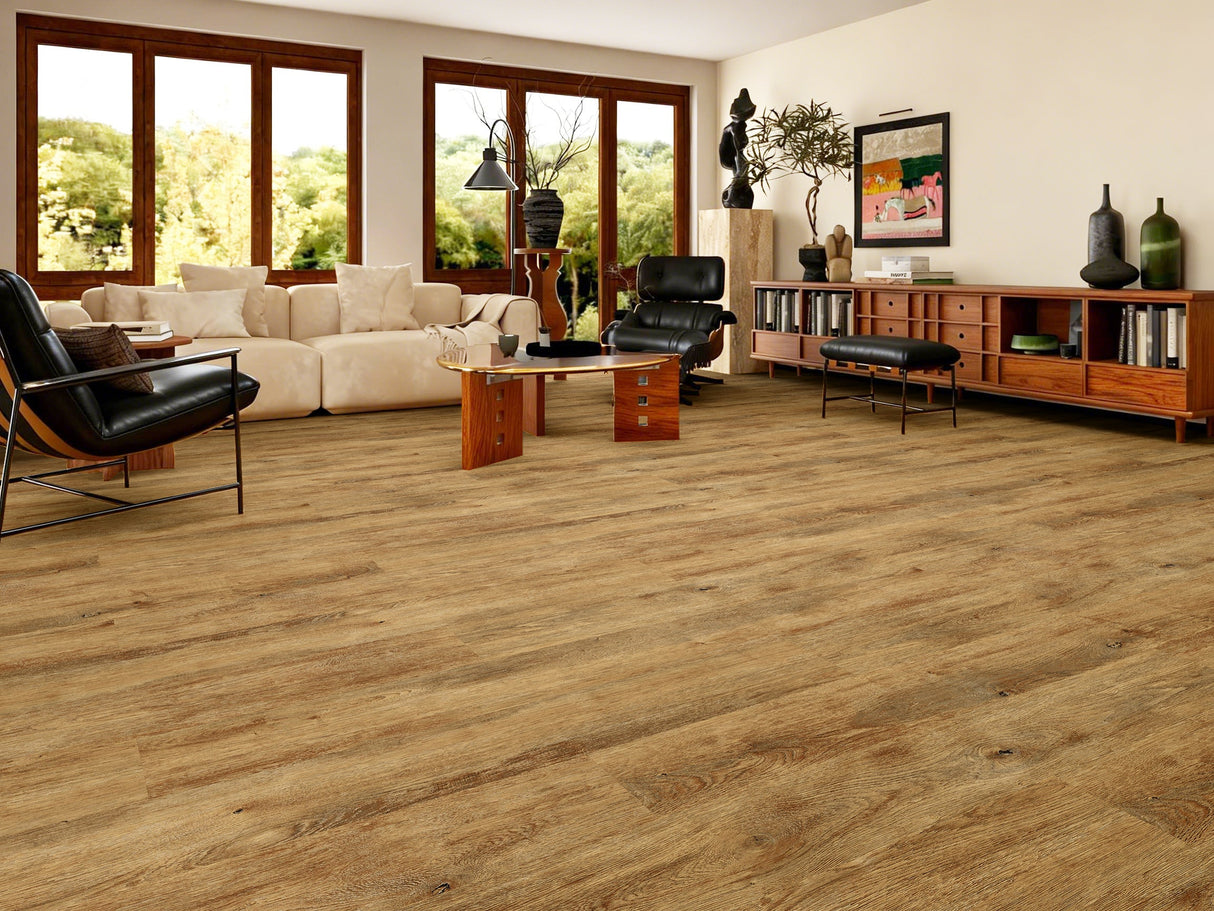 7.5mm Amber Oak SPC Hybrid Flooring – 1.4m² per Box
